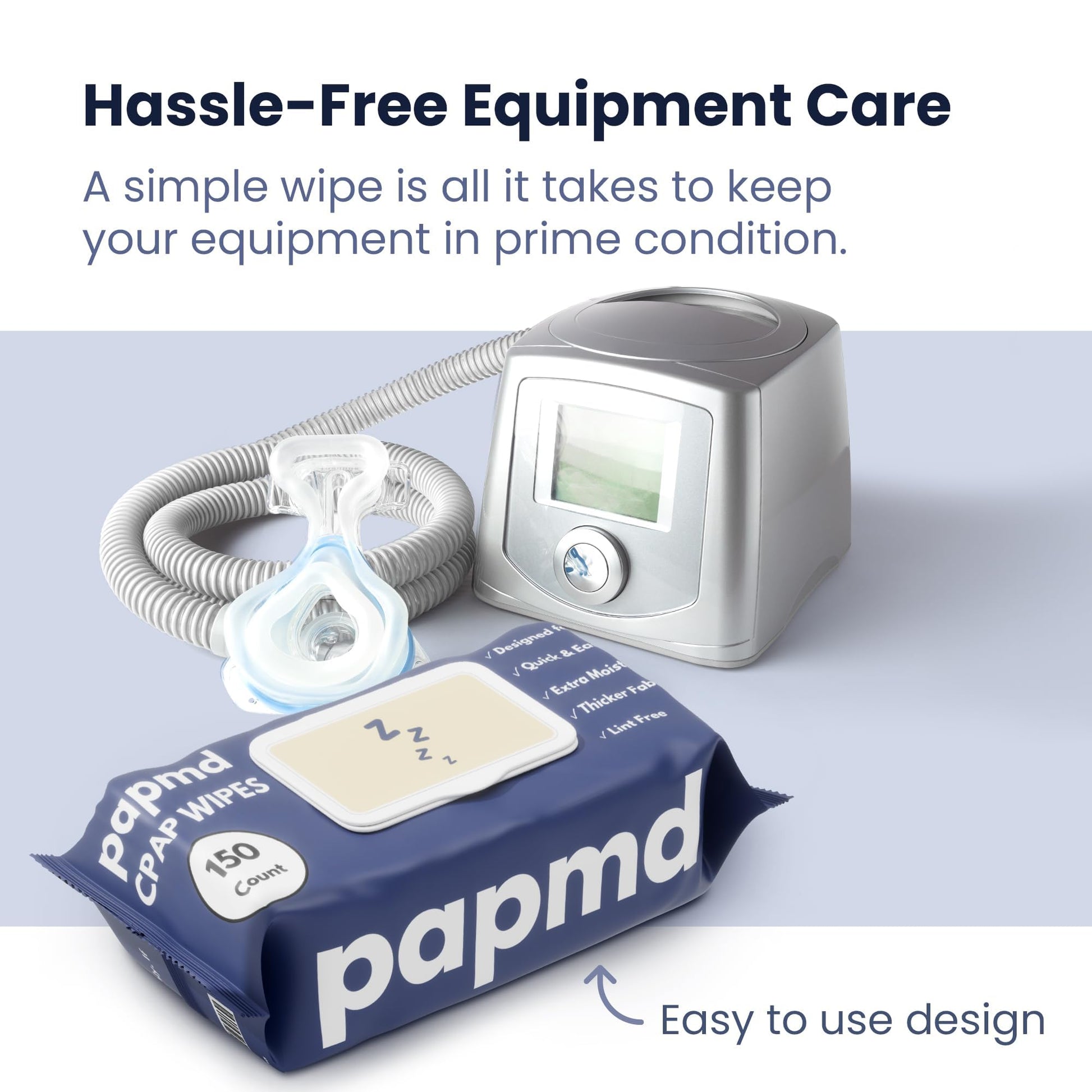 Close up of thick lint-free CPAP wipe fabric