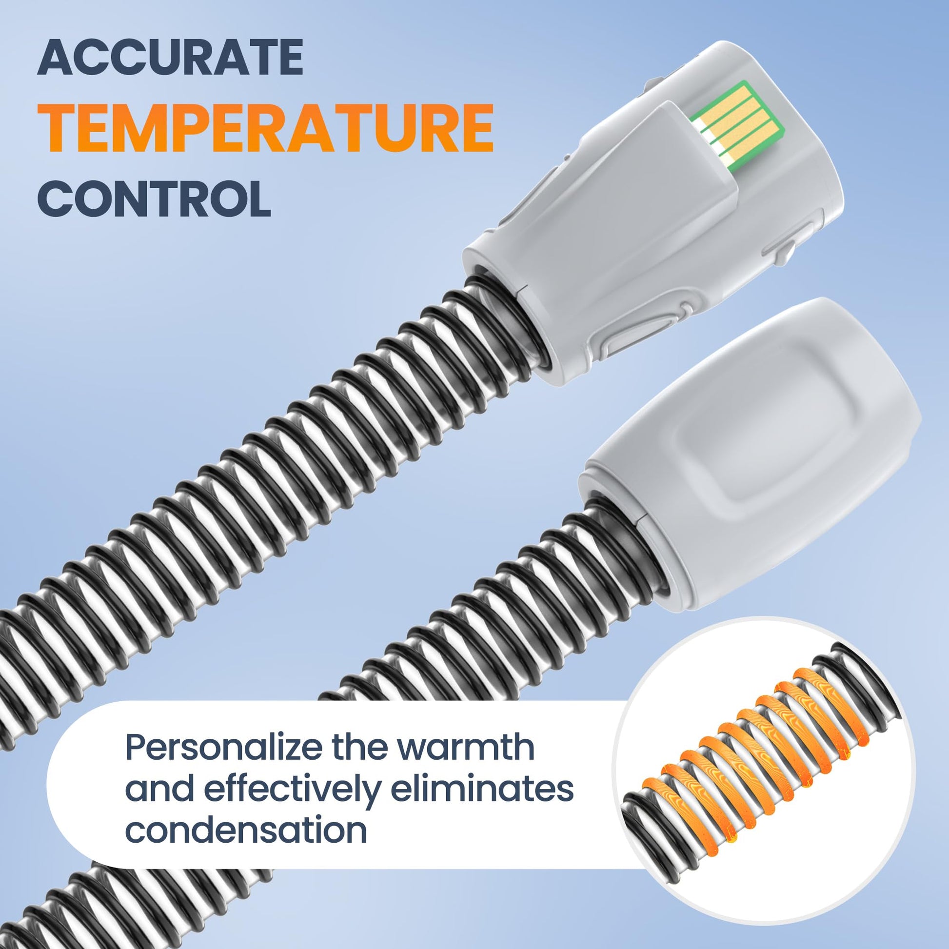 Close up of 360 degree swivel on IDEAR CPAP tube