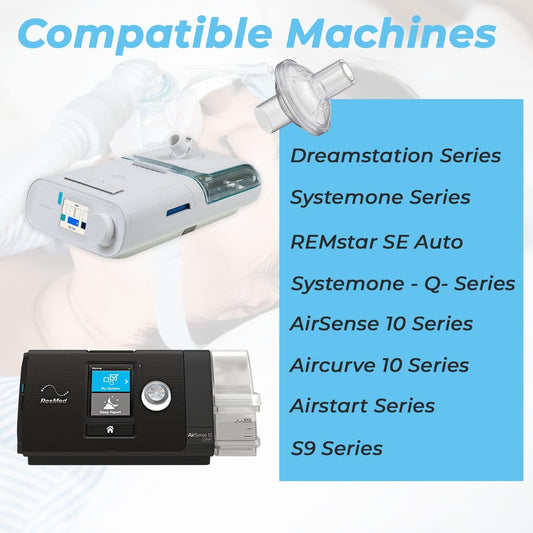 Close up of Wilerda CPAP inline filter connector for 22mm tubing