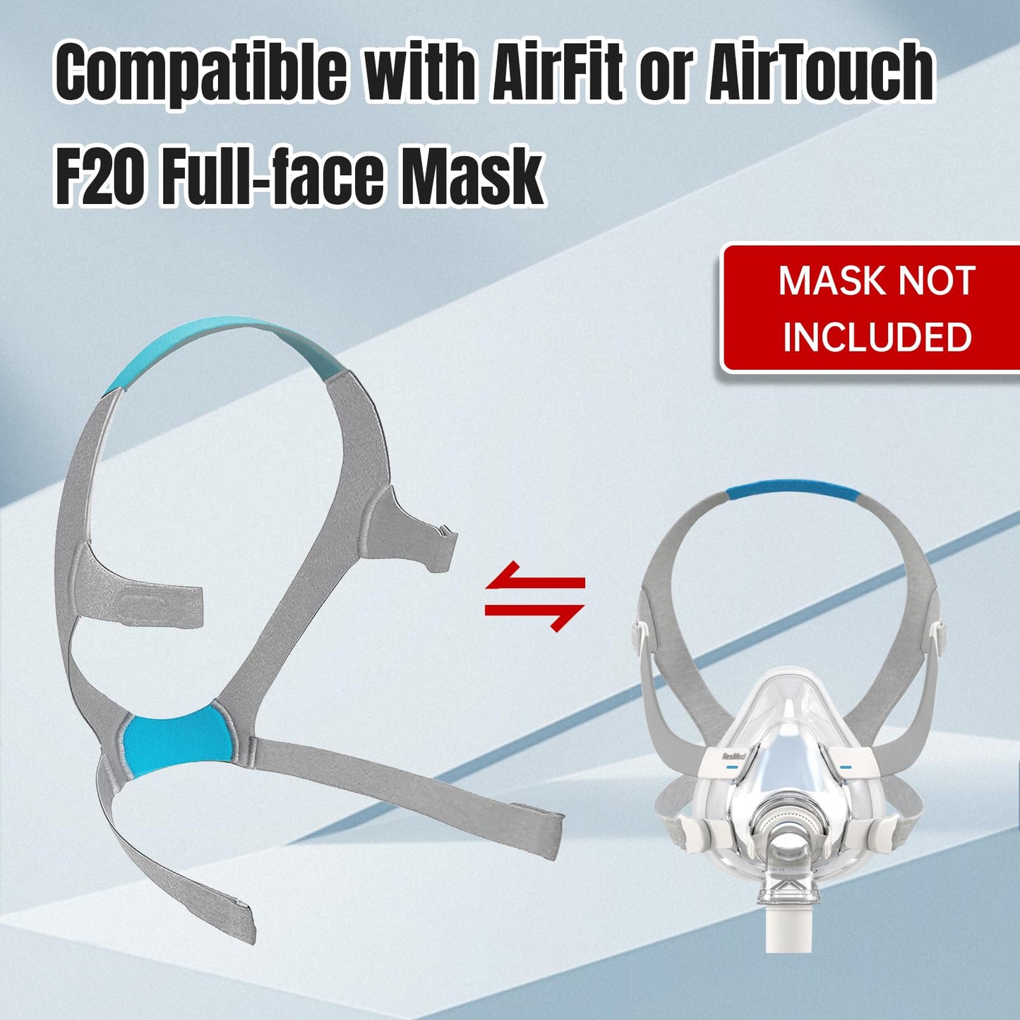 Durable machine washable headgear for CPAP full face masks
