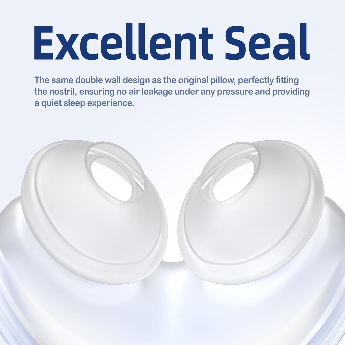 Soft silicone nasal pillow cushion detailed view for comfort