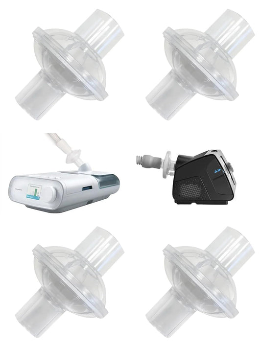 Rislabo CPAP air filter showing universal connector size