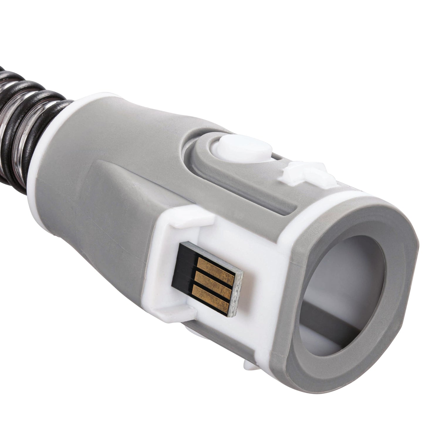 Detailed view of the grey connector ends on the Mars Wellness CPAP hose