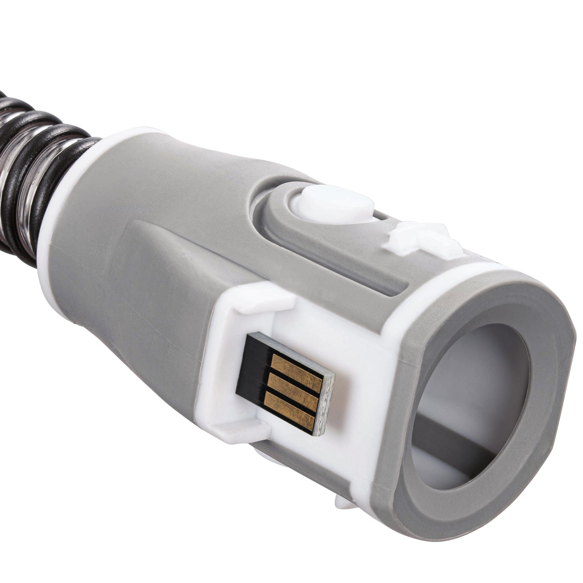 Detailed view of the grey connector ends on the Mars Wellness CPAP hose