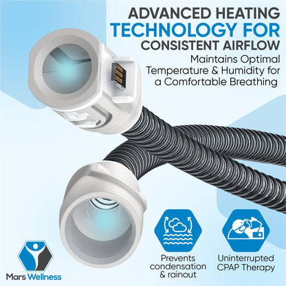 Side profile of the 6-foot CPAP tube showing the climate control design