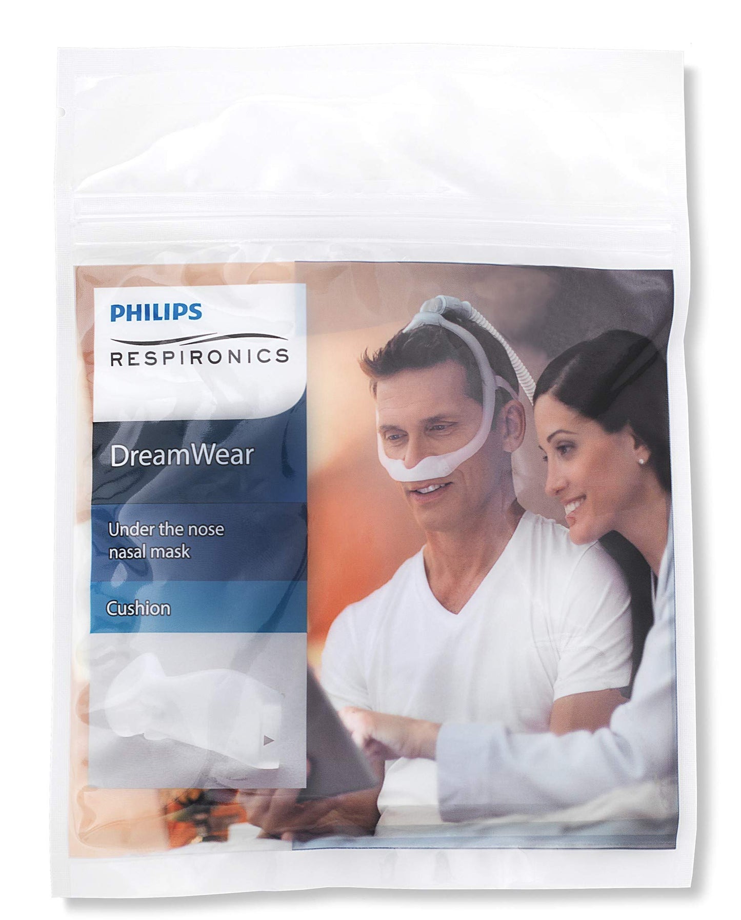 Under-the-nose design of DreamWear medium nasal cushion