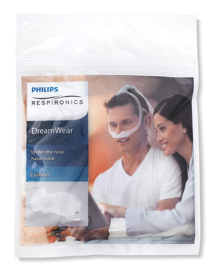 Under-the-nose design of DreamWear medium nasal cushion