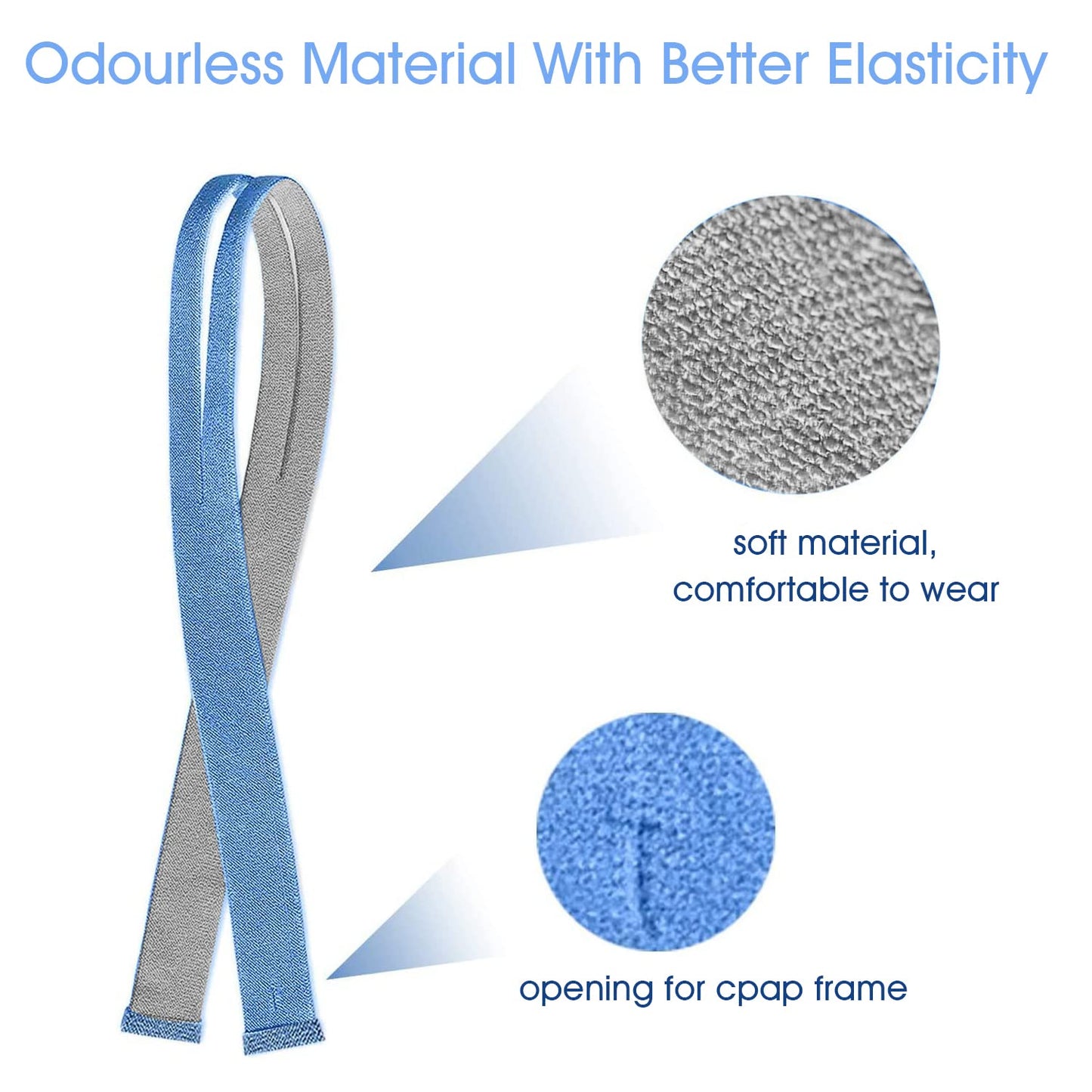 Top view of elastic replacement headgear for CPAP mask