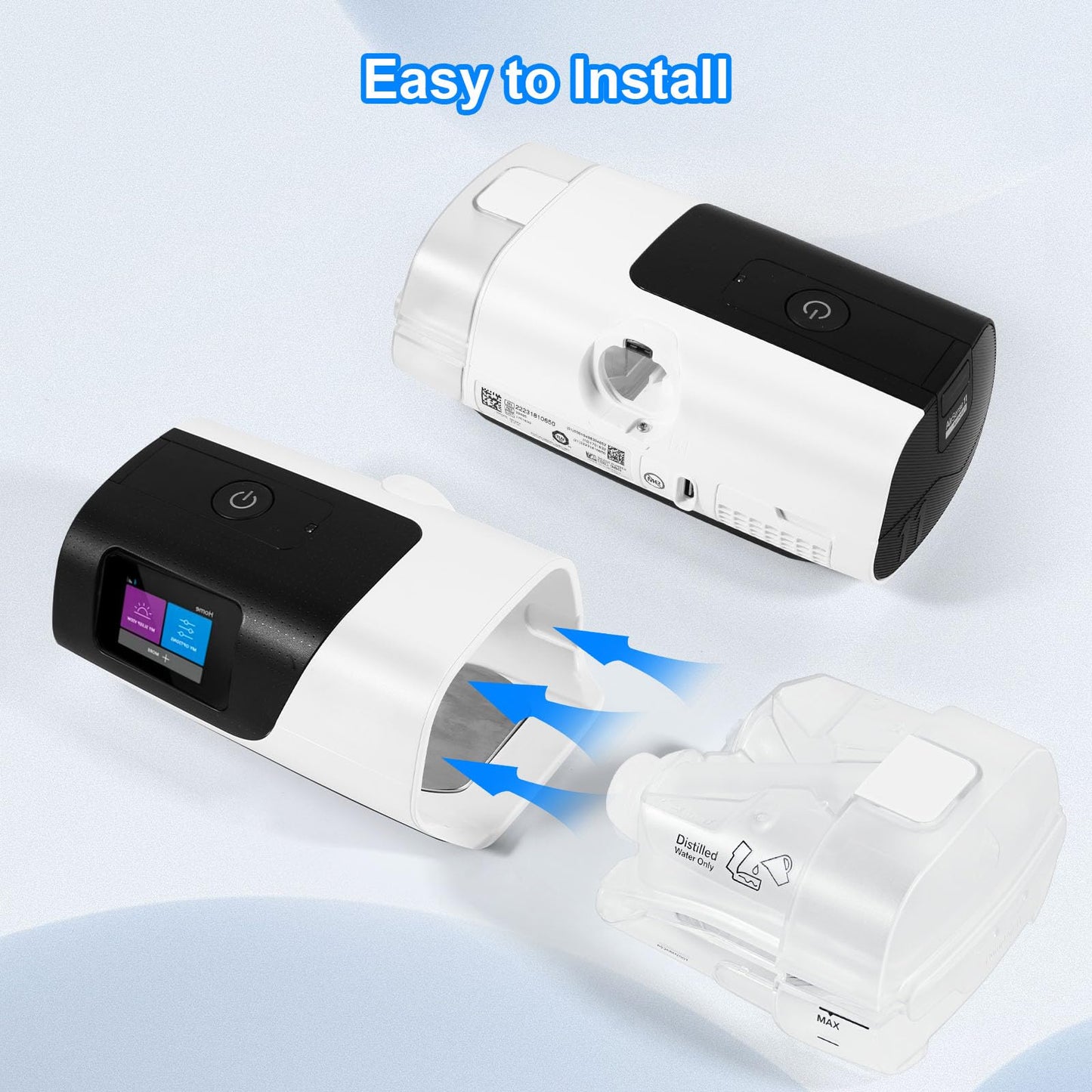 Top down view of HumidAir water chamber for CPAP machine