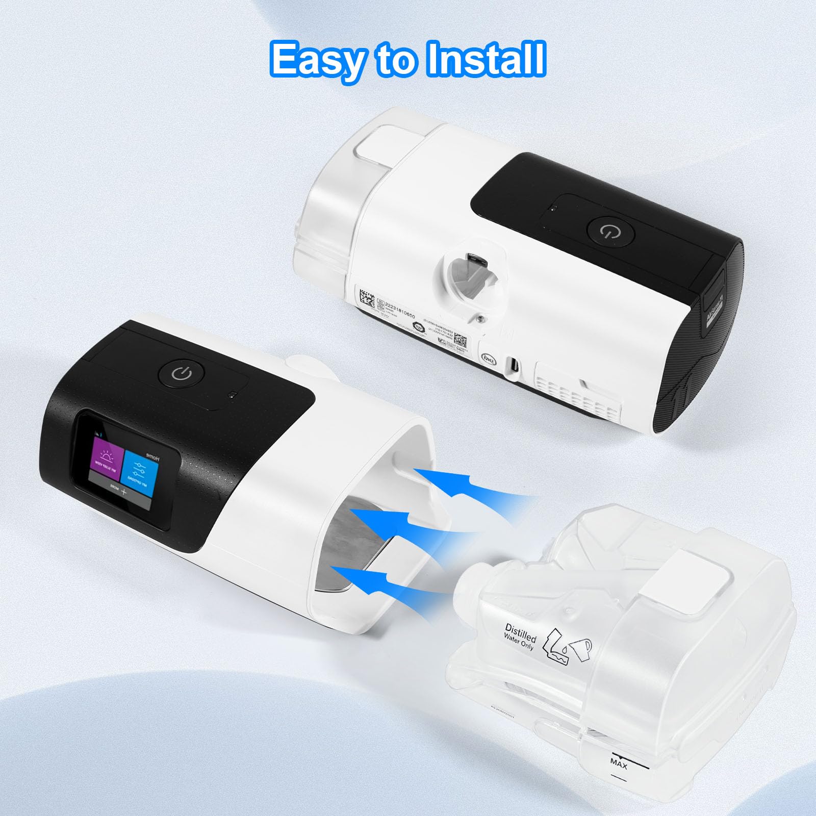 Top down view of HumidAir water chamber for CPAP machine