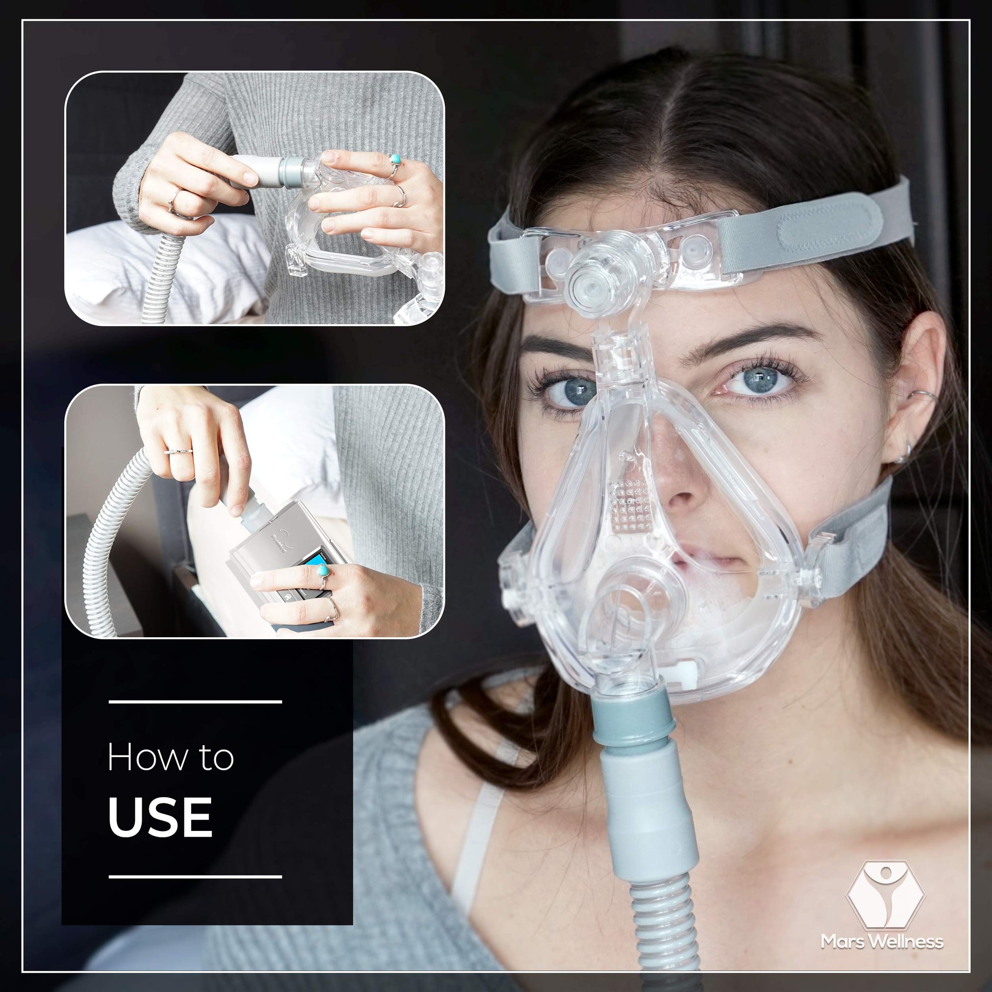 Six foot flexible CPAP tubing extended for display