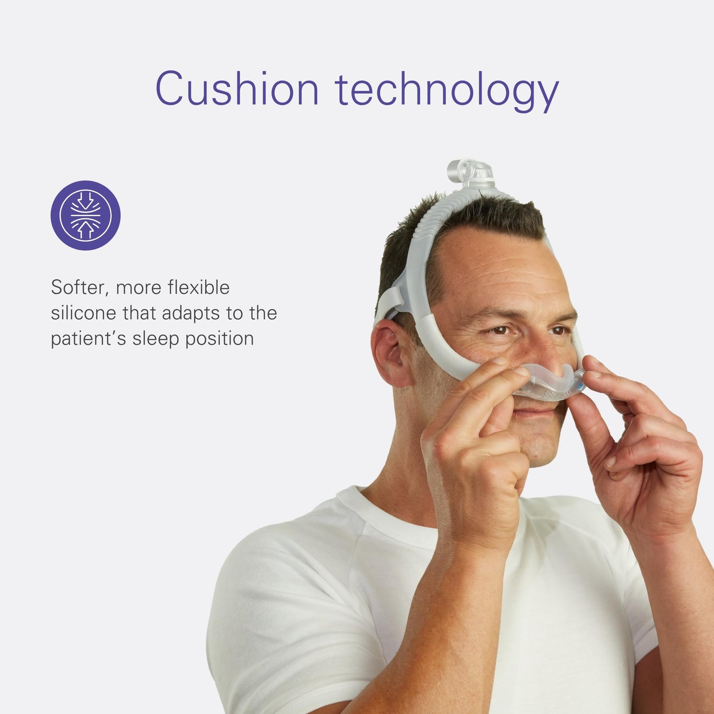 Soft silicone texture of ResMed N30i nasal cushion