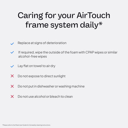 ResMed AirTouch F20 frame system components including elbow