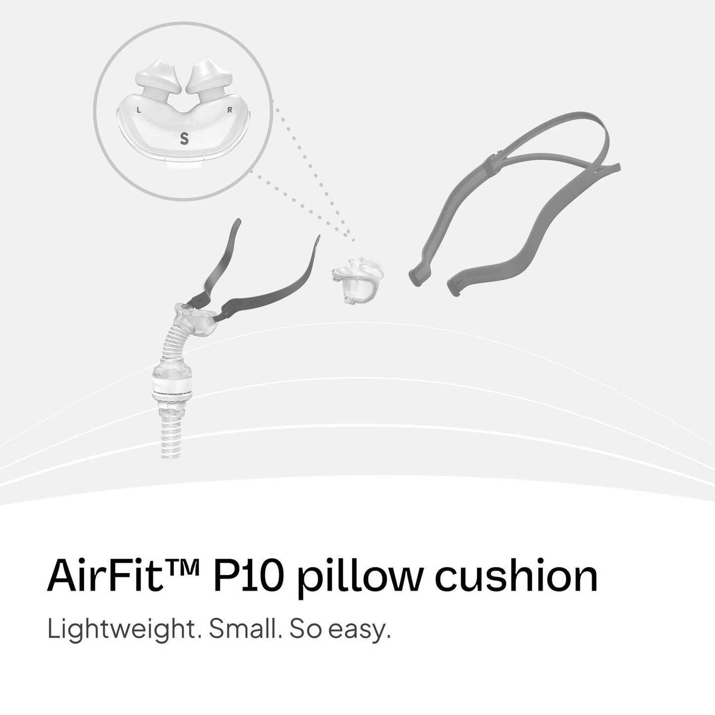 ResMed AirFit P10 small silicone replacement cushion side profile