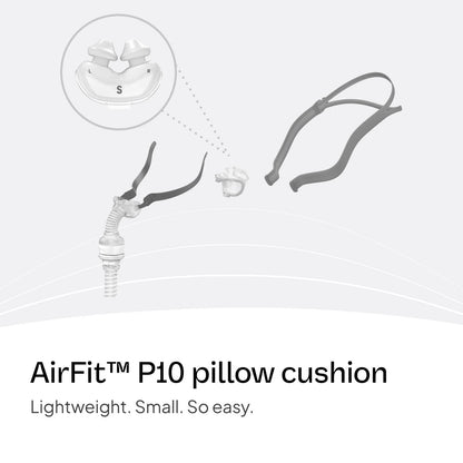 ResMed AirFit P10 small silicone replacement cushion side profile