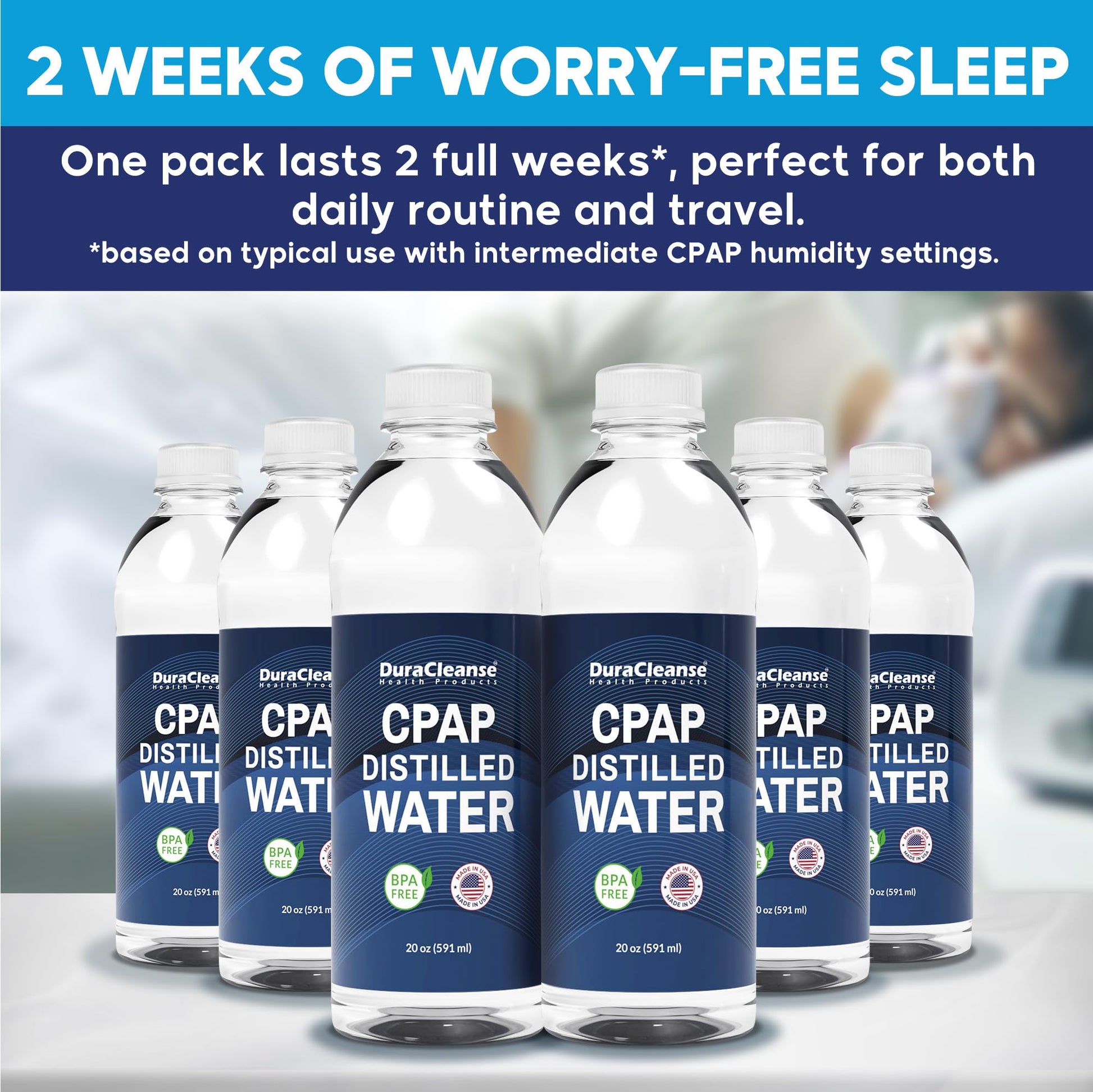 Authentic USA imported Dura Cleanse CPAP water 6-pack