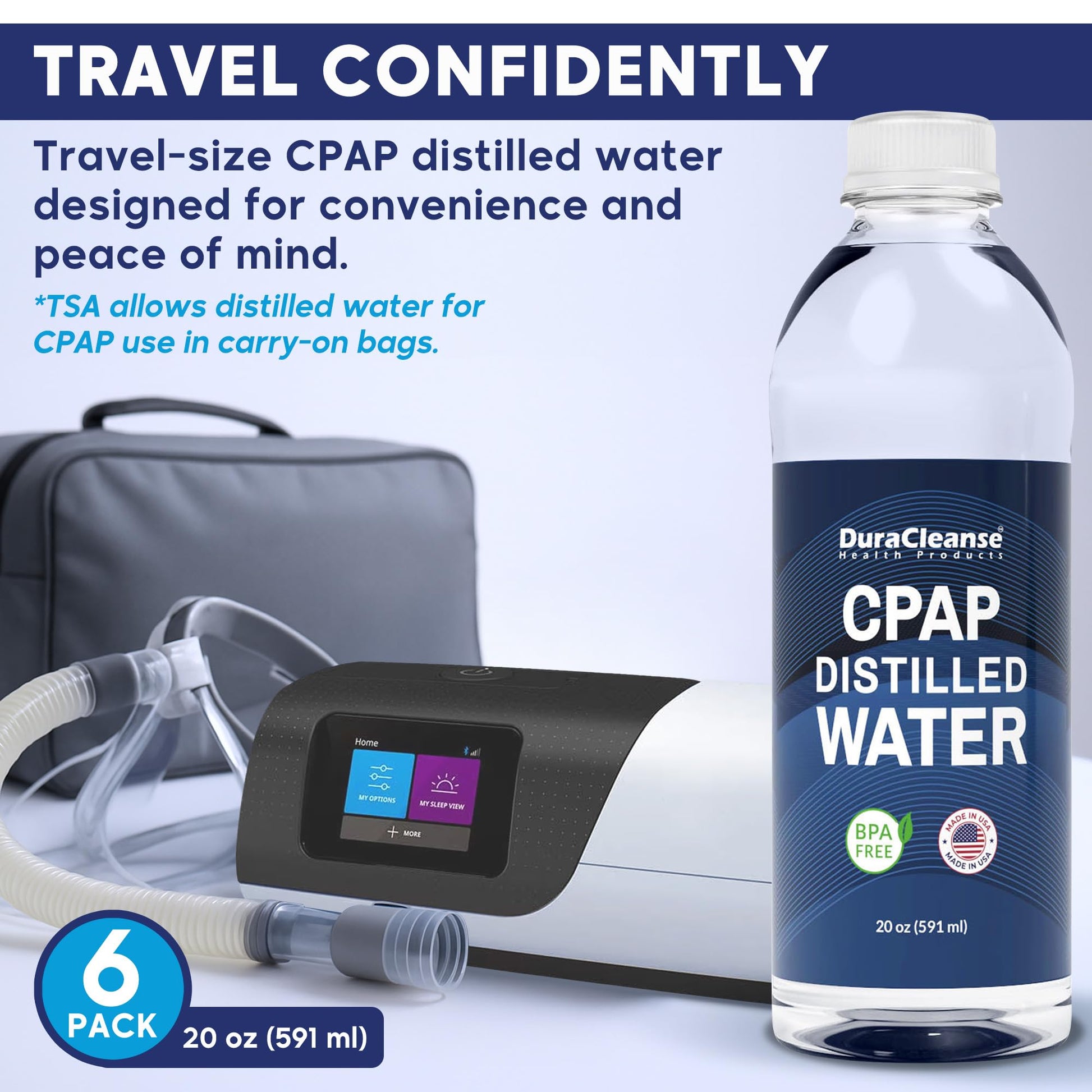 BPA-free Dura Cleanse distilled water for humidifier machines