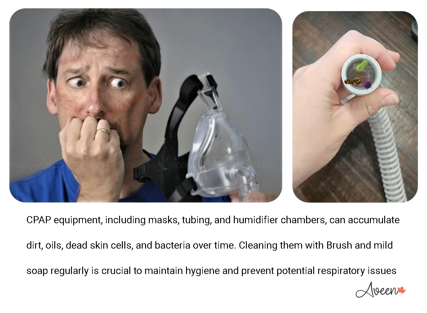 Aveen CPAP cleaning tool set in its compact packaging