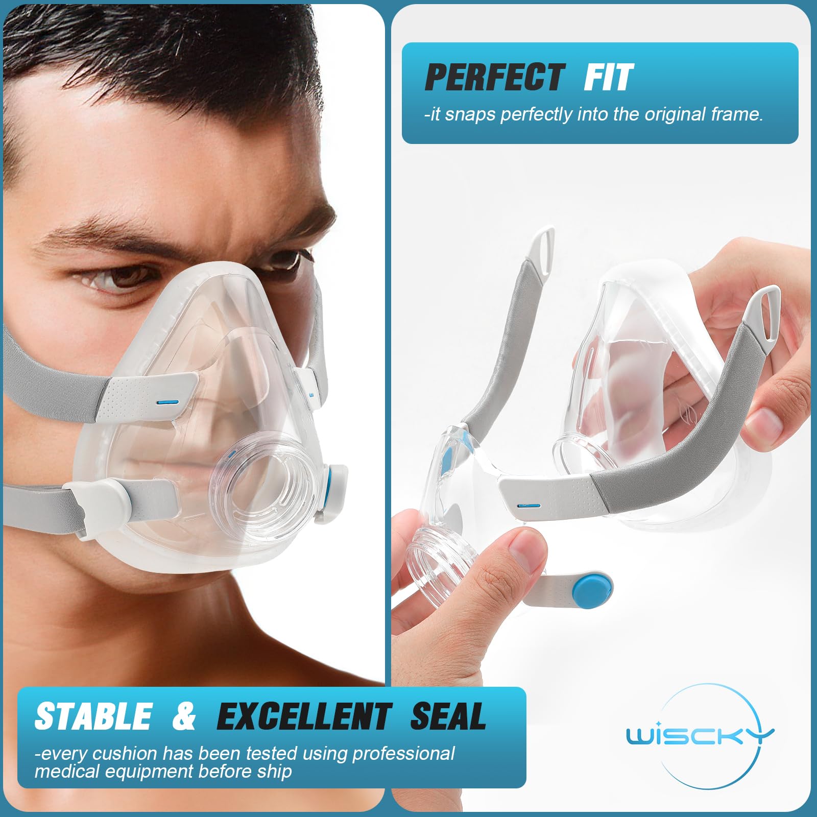 Close up of AirFit F20 silicone cushion seal