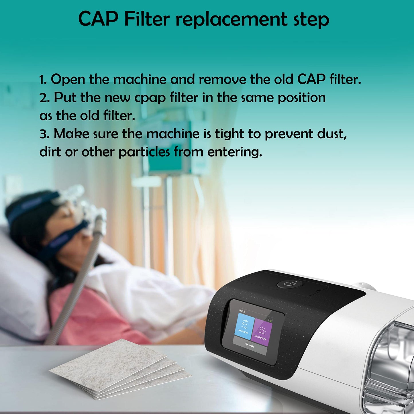 Easy installation demonstration of filter into ResMed AirSense 11
