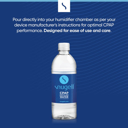 Twelve pack of Snugell CPAP water bottles for travel