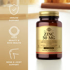 Solgar vegetarian zinc tablets close up
