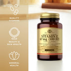 Side profile of the dietary supplement container highlighting mixed tocopherols formulation.