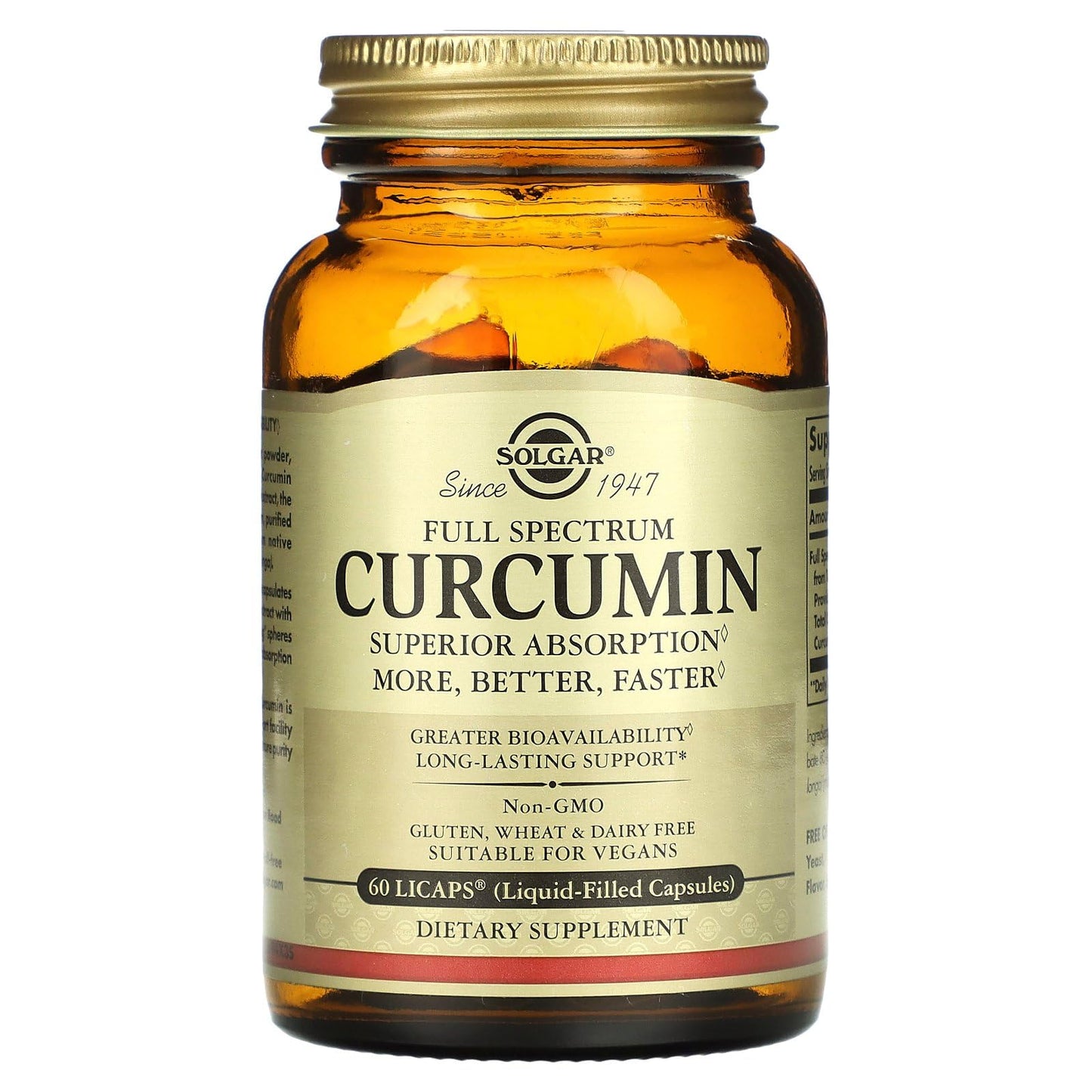 Authentic Solgar Full Spectrum Curcumin liquid filled capsules packaging