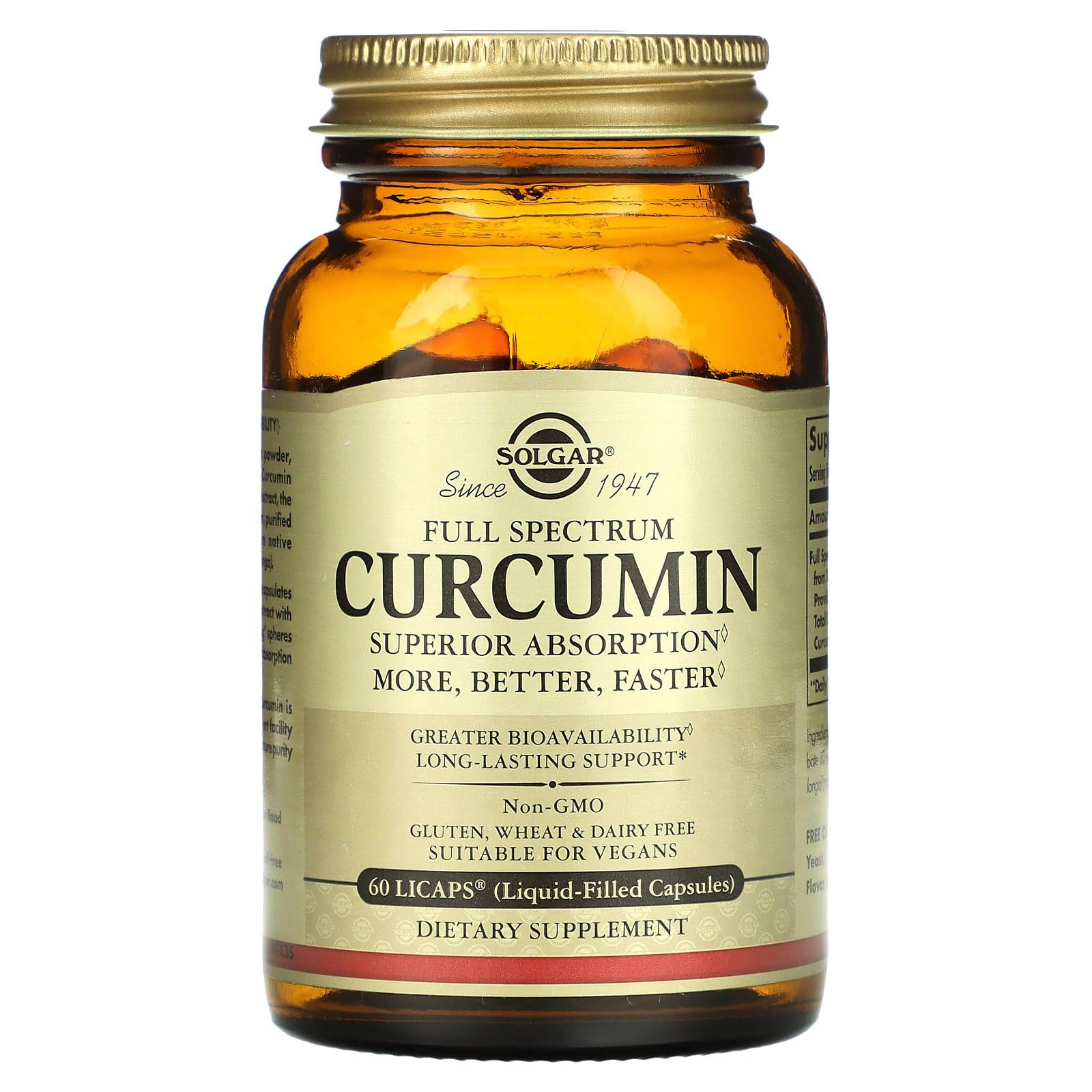 Authentic Solgar Full Spectrum Curcumin liquid filled capsules packaging