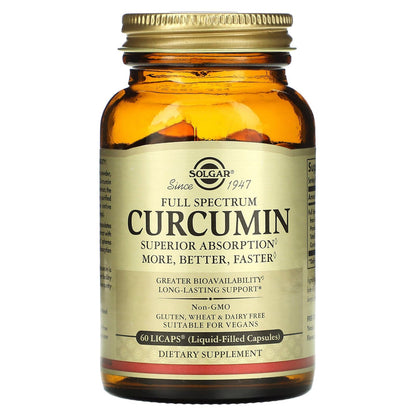 Authentic Solgar Full Spectrum Curcumin liquid filled capsules packaging
