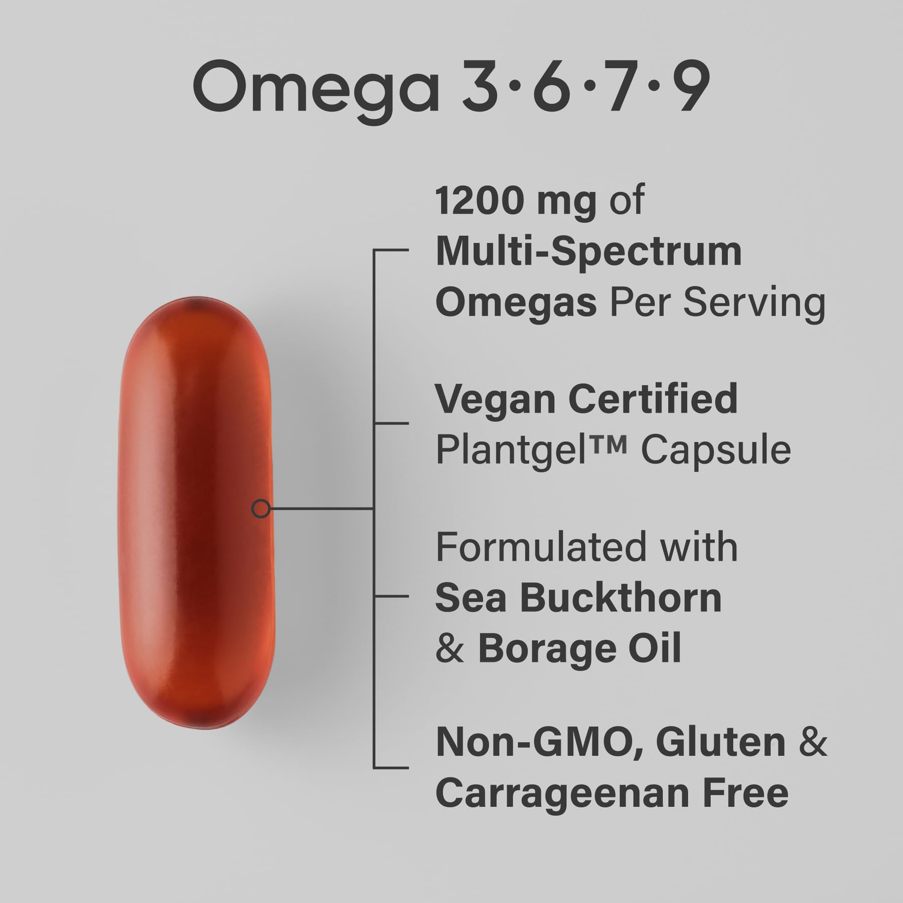 Sports Research Vegan Omega 3-6-7-9 supplement facts label