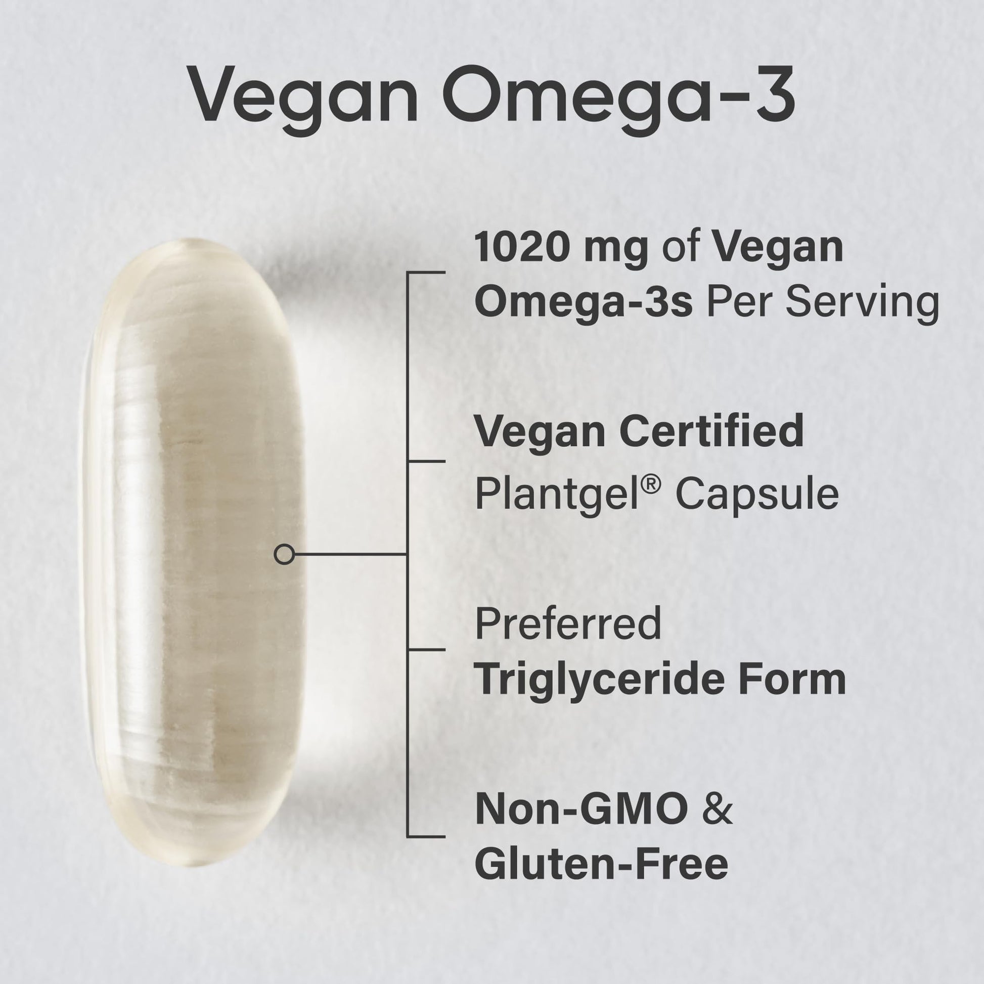 Sports Research plant based omega three softgels on a white background