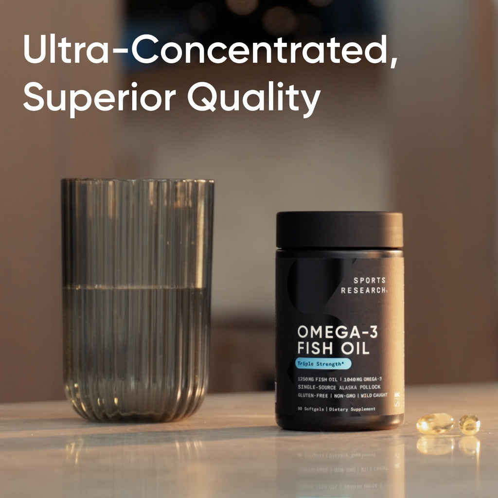 Sports Research 1250mg fish oil packaging and seal