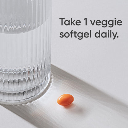 Sports Research non GMO and vegan certified logos on the side of the 120 veggie softgels packaging.