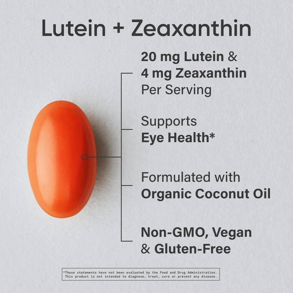 Sports Research Lutein And Zeaxanthin supplement facts label