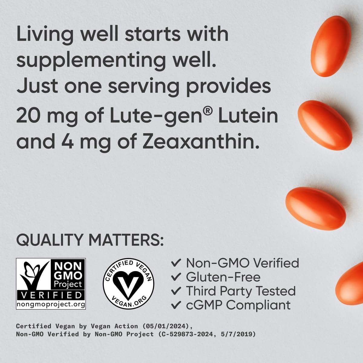 Close up of 120 veggie softgels supplement bottle