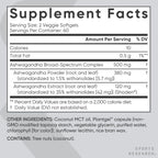 Gluten-free and vegan friendly ashwagandha softgels by Sports Research overview