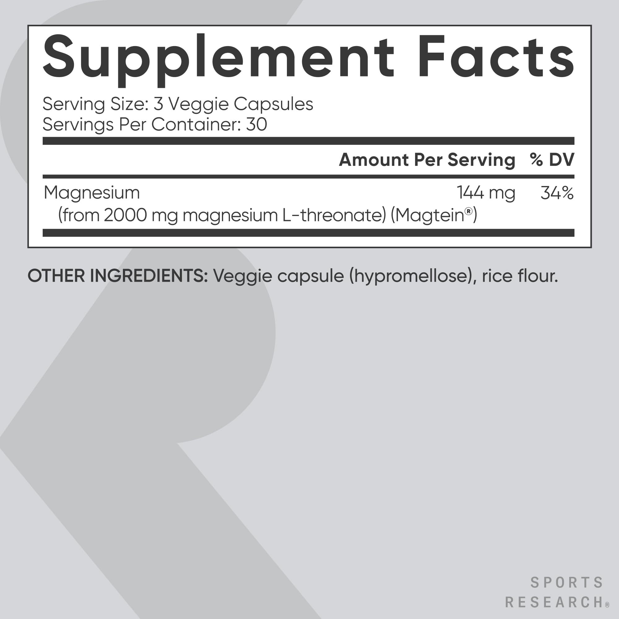 Sports Research brain health supplement with non GMO and gluten free certification seals