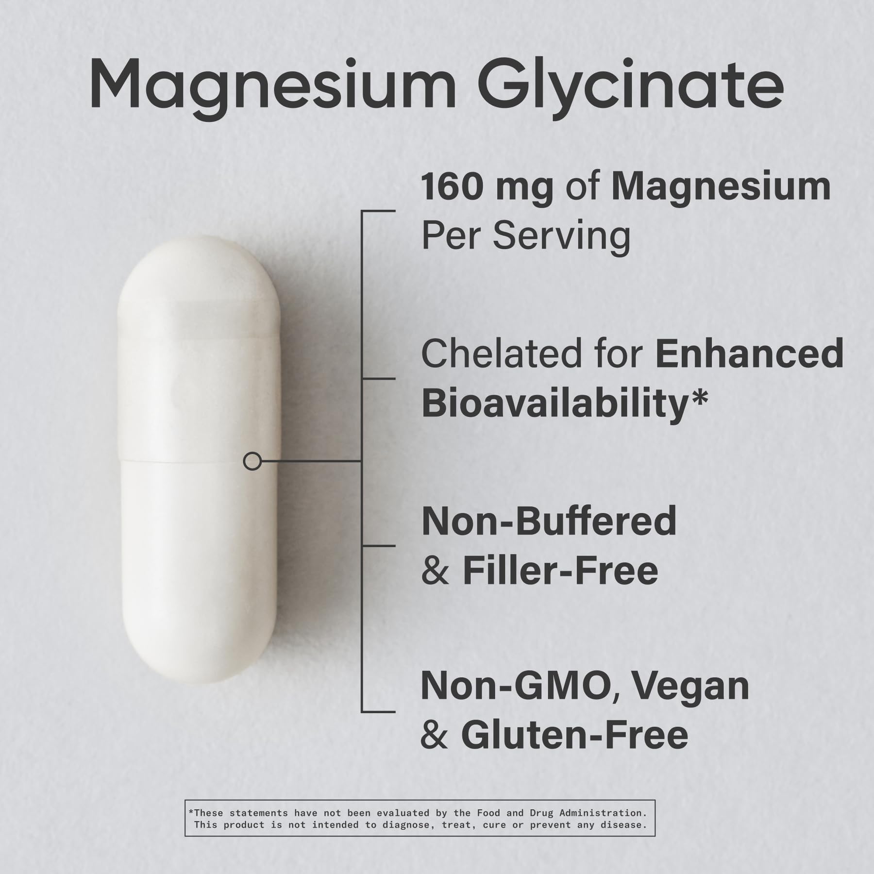 Sports Research chelated magnesium 160 milligrams nutritional information panel close up view.