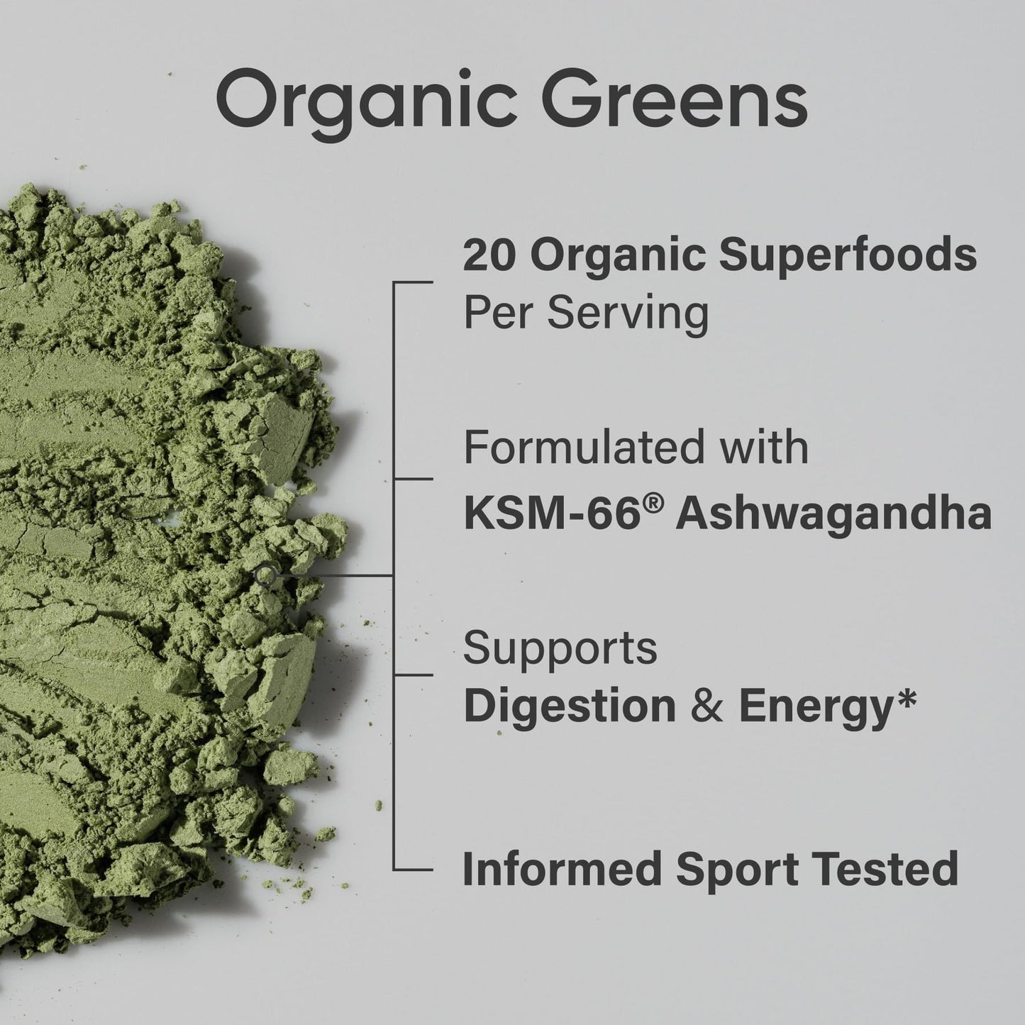 Sports Research Organic Greens dietary supplement certified organic and vegan seals