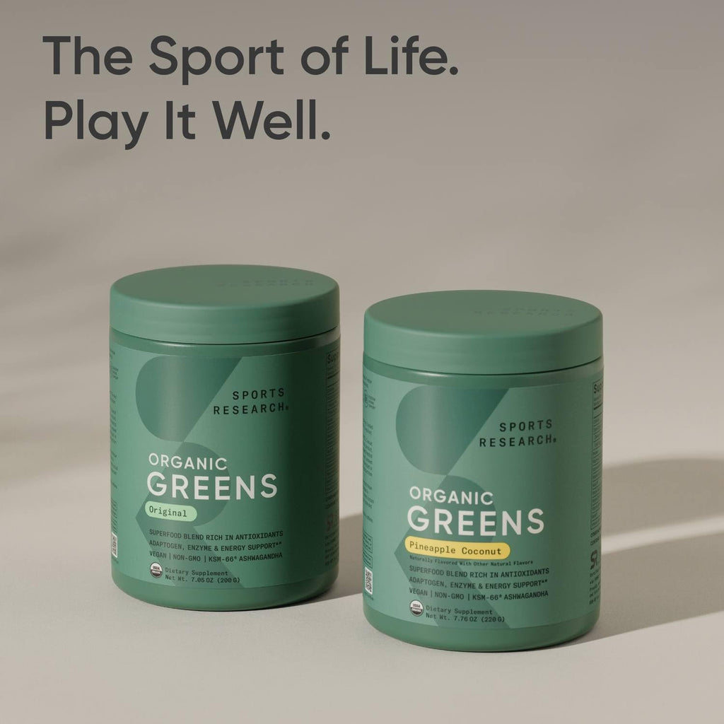 Sports Research Organic Greens digestive enzyme and prebiotic fiber blend ingredients