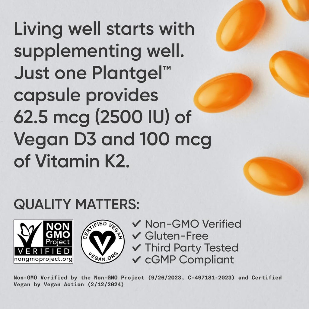 Sports Research vegan softgels nutritional facts panel close up
