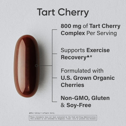 Sports Research Tart Cherry 800 milligram softgels supplement label