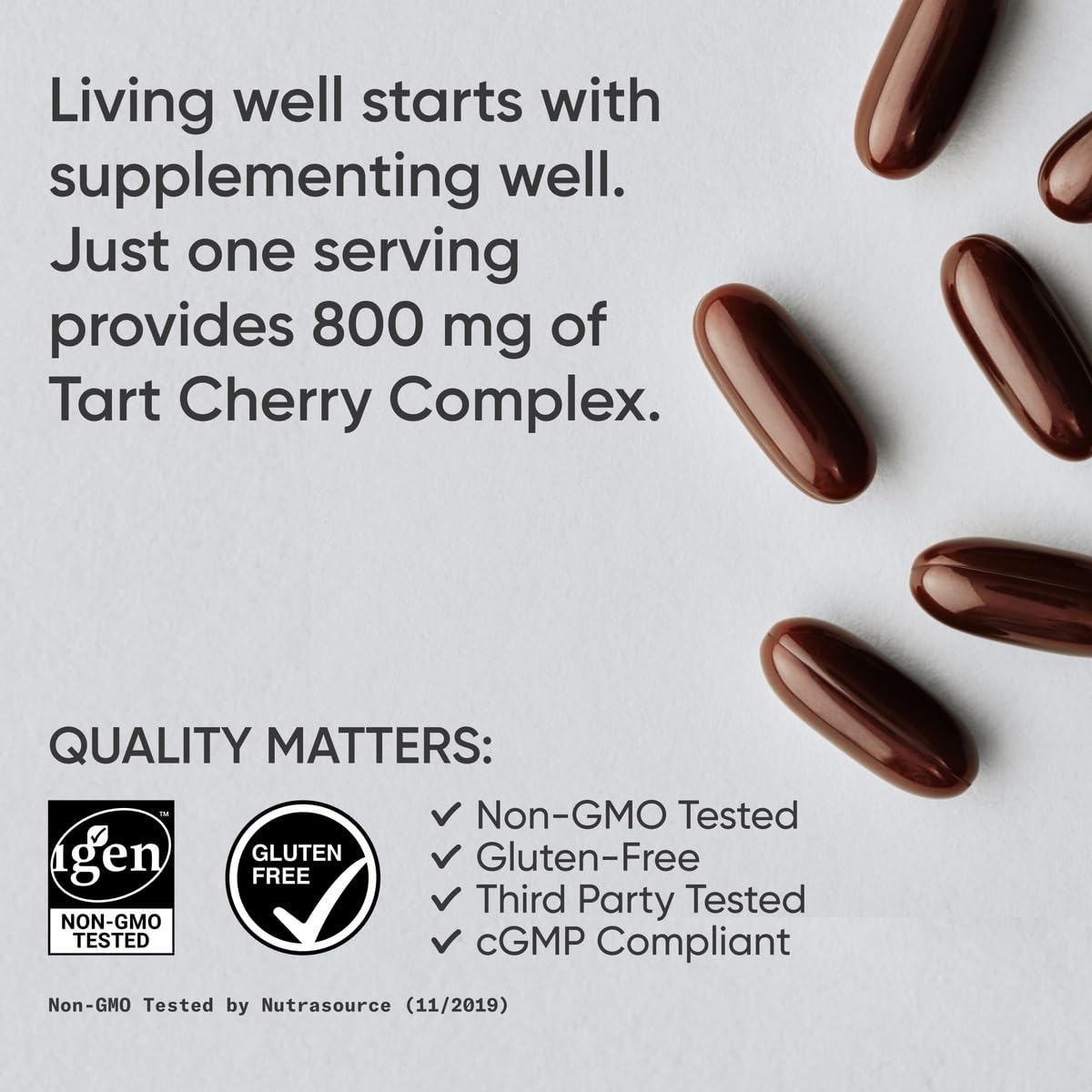 Sports Research Tart Cherry supplement bottle with organic ingredients text