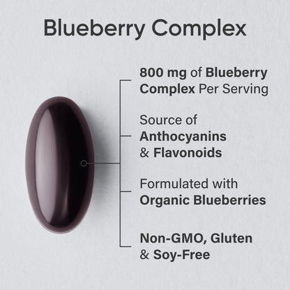Sports Research blueberry concentrate softgels nutrition label back view