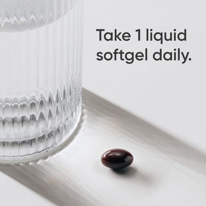 Close up of Sports Research liquid softgels on white background