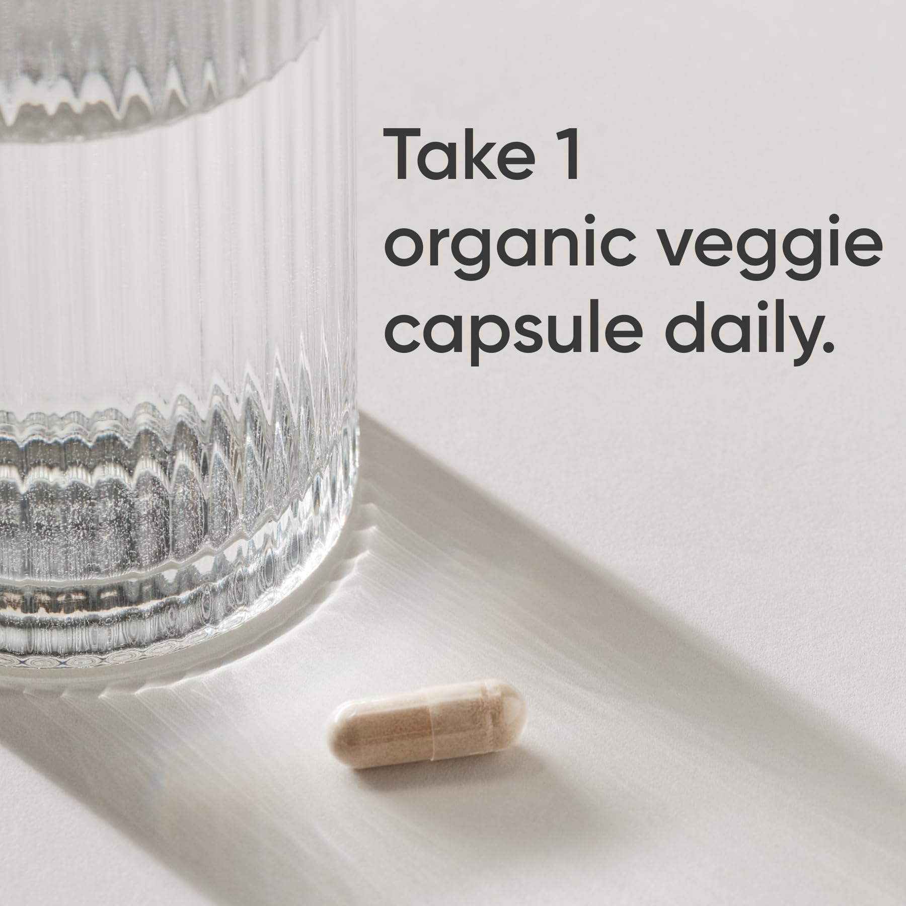 Sports Research Organic Ashwagandha side profile showing veggie capsules