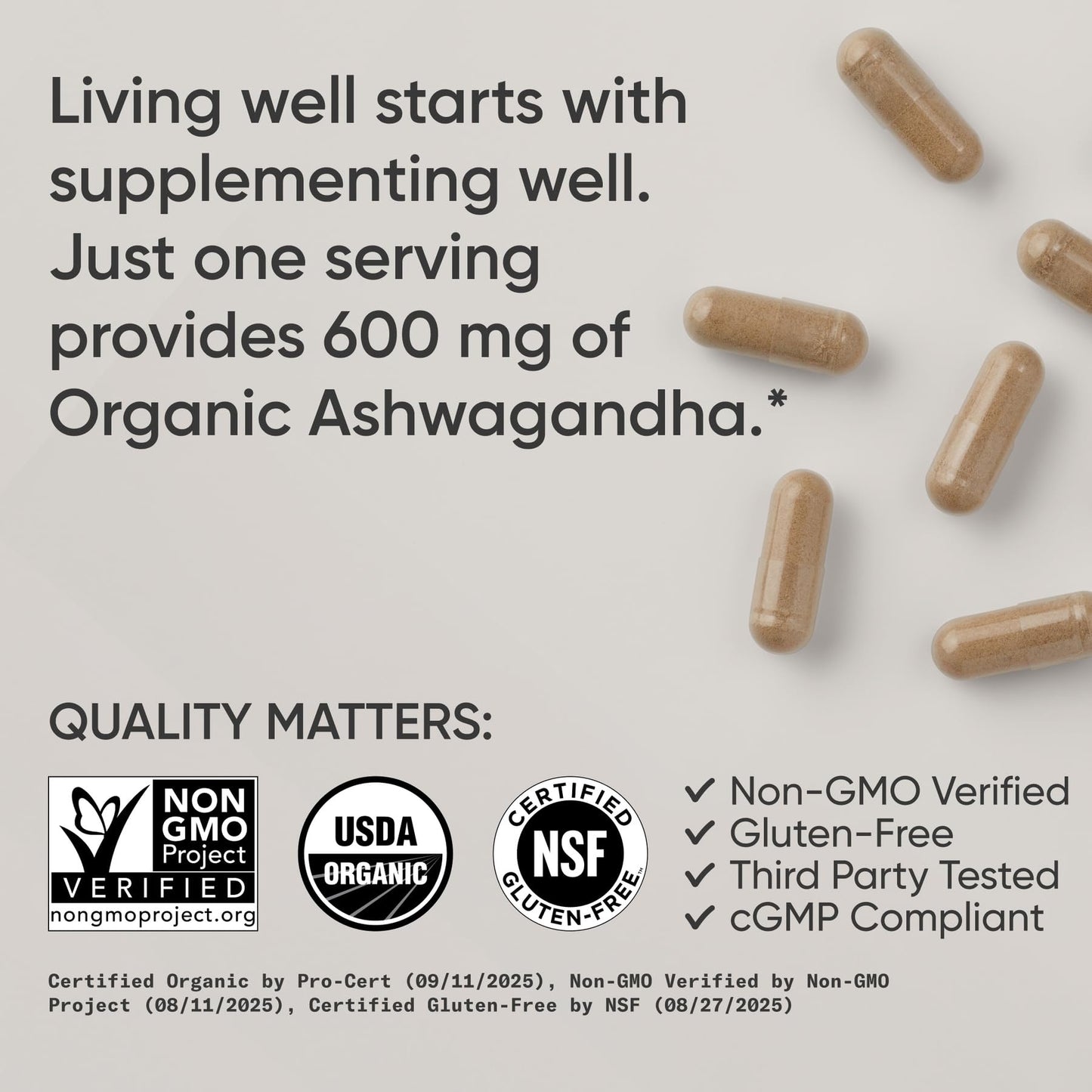 Sports Research Ashwagandha bottle highlighting KSM-66 certification