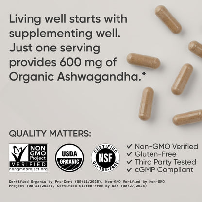 Sports Research Ashwagandha bottle highlighting KSM-66 certification