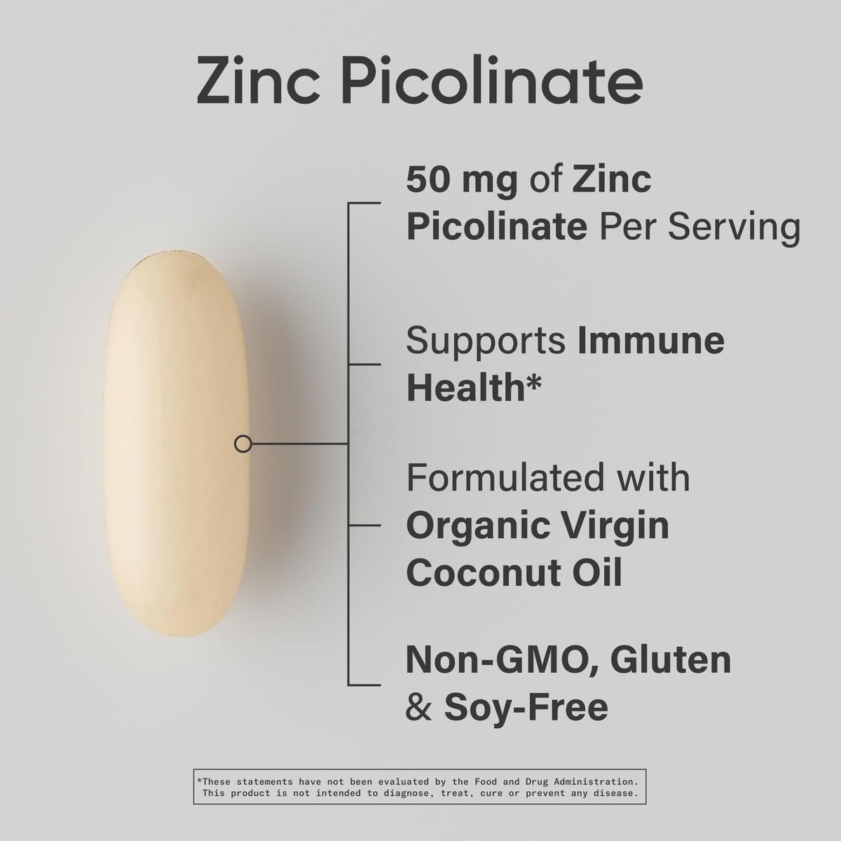 Sports Research Zinc Picolinate 60 liquid softgels nutritional facts and ingredients label